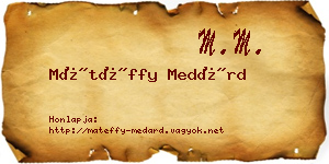 Mátéffy Medárd névjegykártya